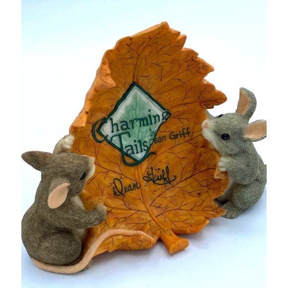 Charming Tails by Dean Griff Mice on Leaf Figurine /Fitz and FloydVintage 1990's - Picture 3 of 7